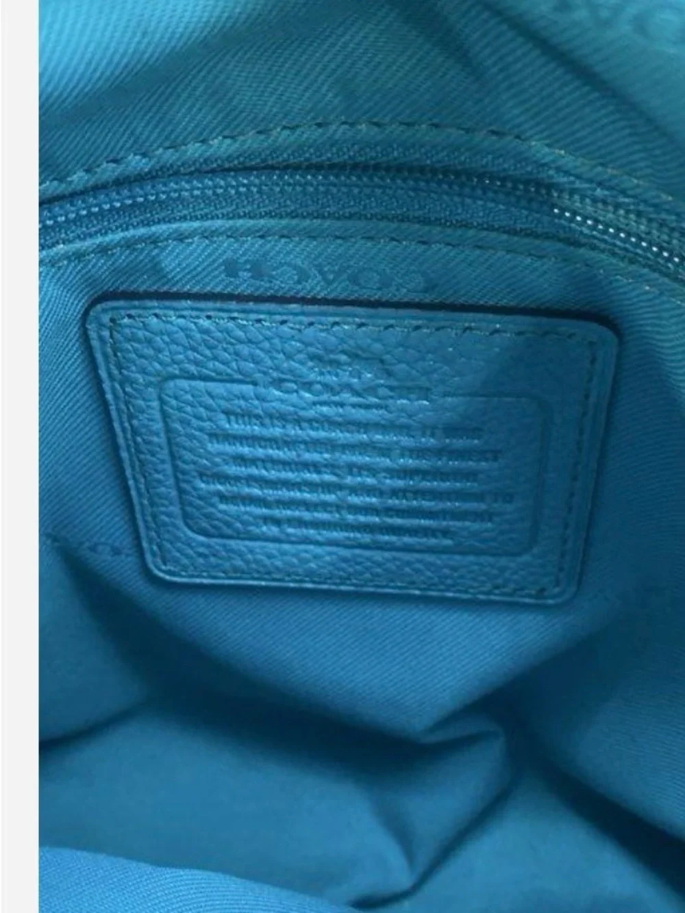 Coach Teal Pebbled Leather Shoulder Bag